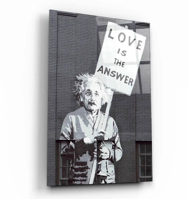 Quadro metálico — arte urbana Love is the Answer