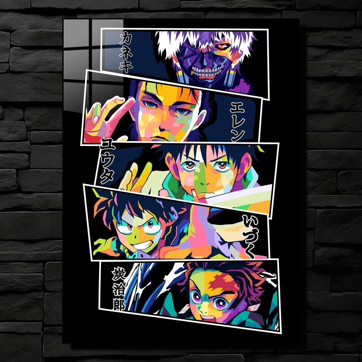 Quadro metálico — painel estilo mangá