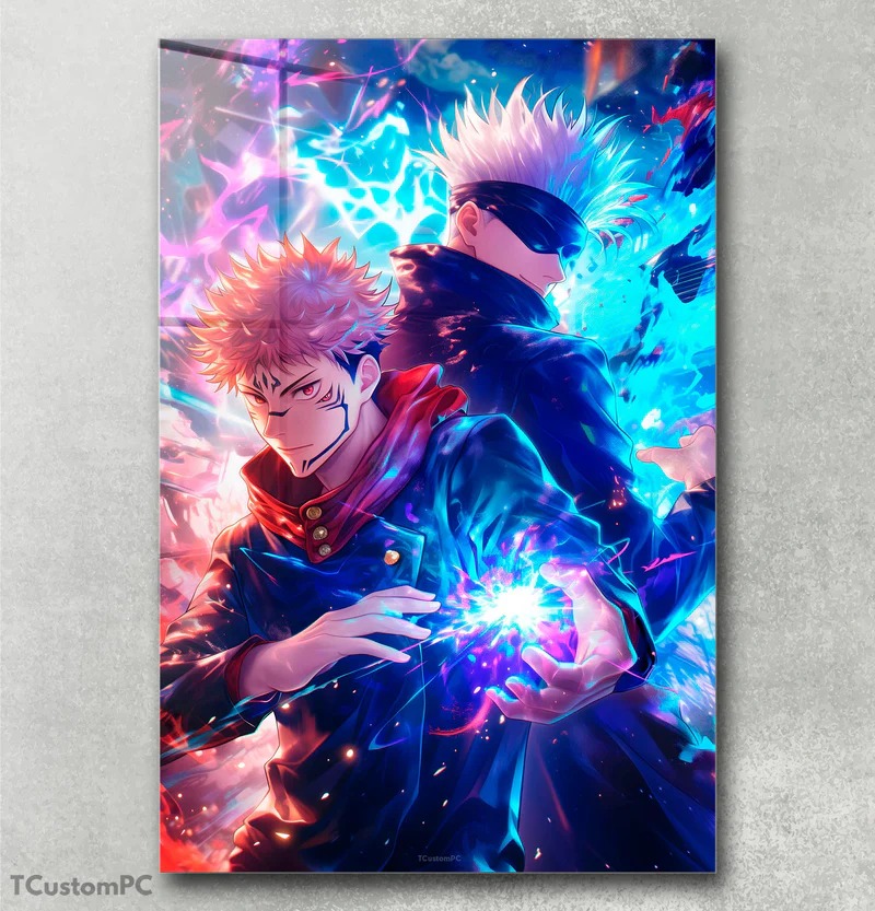 Quadro metálico — dupla anime em energia